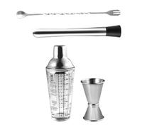 TOGEVAL Set de Shakers à Cocktail Acier Inoxydable Outils de Barman pour Mélange Maison et Couleurs Assorties et Ergonomique