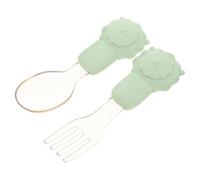 TOGEVAL Set Dustensiles Garçon Fille Silicone Cuillère Fourchette Dapprentissage pour Tout Petits Design Cartoon Adorable et Sûr pour Développement de Lautonomie Alimentaire