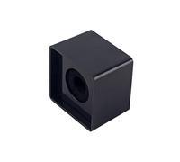 TOGEVAL Station de Microphone D'interview Carrée Sa100 Noire de Cube Portable Logo et Drapeau, Accessoire Léger Compatible pour Entretiens et Conférences Professionnelles