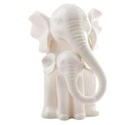 TOGEVAL Statuette Éléphants Mère et Garçon Fille Blanche Décoration Réaliste pour Chambre et Salon Ornement Animalier Décoratif Élégant