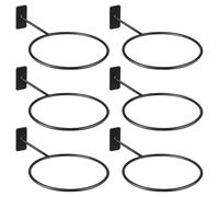 TOGEVAL Support Mural Métallique Noir pour Ballons de Basket Football et Rugby - Lot de 6 Supports Renforcés et Épais Organisateur Suspendu Solide pour Rangement Sportif Intérieur et