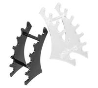 TOGEVAL Support Porte-Pinceaux de Maquillage Horizontal en Plastique Robuste Lot de 2 Pièces Noir et Transparent Organisateur Compact et Portable pour Séchage et Rangement Accessoire