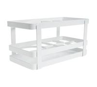 TOGEVAL Support Sèche-cheveux Fer pour Table de Toilette Organiseur de Rangement pour Salle de Bain Étagère Murale Simple avec Écoulement Porte-sèche-cheveux Polyvalent et Support de