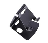 TOGEVAL Support Téléphone Pliable Double Articulation Alliage Aluminium Support de Bureau Portable Stable pour Smartphones et Cadre Noir Compatible Universellement