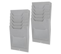 TOGEVAL Supports de Cartes de Pointage Muraux 2 Pièces en Plastique Rigide Transparent, Porte-cartes 5 Emplacements pour Fiches Techniques, Organisateur Bureau et Usine, Présentoir