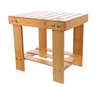 TOGEVAL Tabouret Carré pour Garçon et Filles en Plastique Marron, Léger et Facile à Utiliser, Maison Changer Les Chaussures