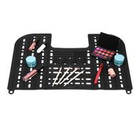 TOGEVAL Tapis de Lavabo Pliable en Silicone Noir 55X43 CM Couvercle Évier Multifonction Drainage Intégré Organiseur de Maquillage pour Plan de Travail Salle de Bain