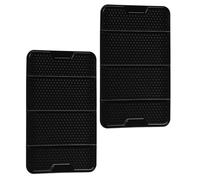 TOGEVAL Tapis de Siège Auto Antidérapant en Silicone Noir 2pcs pour Supports Électroniques et Clés Design Esthétique, Résistant la Déformation, pour Bureau et Tableau de Bord