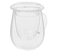 TOGEVAL Tasse à Thé en Verre Borosilicate 550Ml Infuseur et Couvercle Tasse Transparente Multifonction pour Infusion de Thé en Vrac Usage Maison et Bureau