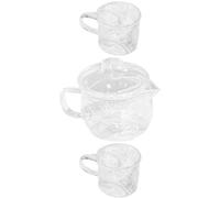 TOGEVAL Théière Verre Résistante avec Filtre Transparent Mini Bouilloire Portable à Main pour Infusion de Thé Service de Salon de Thé et Bureau