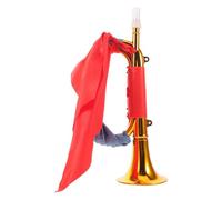 TOGEVAL Trompette en Plastique Grand Format Ruban Bleu et Rouge, Cornet Musical pour Garçon et Filles, Instrument à Vent Léger et Résistant, pour Fêtes, Orchestres et Spectacles, Jouets