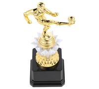 TOGEVAL Trophée de Football Féminin en Plastique Doré 24 CM - Mini-Trophée de Récompense Sportive Scolaire pour Filles - Prix de Participation et Réussite Souvenir pour Réutilisable