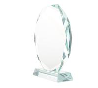 TOGEVAL Trophée en Cristal Octogonal 160 Mm Transparent, Plaque Commémorative Vierge pour Remise de Prix Employés, Récompense Professionnelle pour Cérémonie, Anniversaire et Reconnaissance