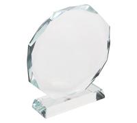 TOGEVAL Trophée en Cristal Octogonal Clair 110 Mm - Prix de Reconnaissance Solide pour Employés - Plaque Commémorative en Verre pour Récompenses Professionnelles et Célébrations