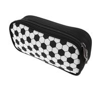 TOGEVAL Trousse à Crayons Football Grosse Capacité en Polyester Pochette Carrée Zippée pour Fournitures Scolaires Organiseur Multifonctionnel pour Adolescents et Rentrée Scolaire