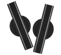 TOGEVAL Tubes Métalliques Muraux pour Fleurs Fraîches et Séchées Lot de 2 Support Mural Noir Minimaliste pour Décoration de Chambre et Intérieur