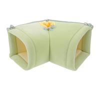 TOGEVAL Tunnel D’Angle pour Petits Animaux en Tissu Lavable Hamac Semi-Fermé Vert Taille L pour Cage de Lapin Hamster Écureuil - Lit Suspendu Confortable et Gain de Place