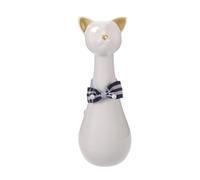 TOGEVAL Urne Funéraire en Céramique Blanche de Chat, Boîte à Cendres pour Petit Animal de Compagnie, Urne Décorative pour Chats, Souvenir Commémoratif Compact et Sécurisé pour Cendres