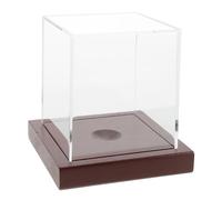 TOGEVAL Vitrine de Baseball Acrylique Transparente avec Support Bois Boîte de Présentation pour Balles de Baseball et Softball Présentoir Chic pour Collection et Décoration
