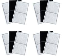 TOGGATH Lot de 12 filtres à charbon de rechange pour fontaine à eau Drinkwell Platinum pour animal domestique, noir et blanc pour chien et chat