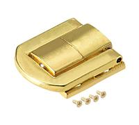 Toggle Catch Lock, 25mm Rétro Doré Décoratif Hasp avec Vis pour Valise Poitrine Tronc Loquet Fermoir, Pack de 2