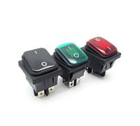 Toggle Rocker Switch Auto Boat Marine Heavy Duty DPDT T85 220V IP67 boat-shaped switch NWPNLXEA(Black LED,6PIN_LATCHING(LOCKING))