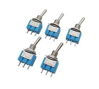 Toggle Switches 3 Pin Miniature Power Button Switch 6A 125V AC SPDT ON-ON Rocker Lever Switches MTS-102 Blue NWPNLXEA(One Size)