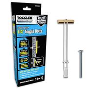 TOGGLER SNAPTOGGLE BB Lot de 10 ancrages à bascule BB avec boulons, canal en acier zingué, fabriqué aux États-Unis, plage de préhension de 0,95 cm à 9,5 cm, pour fixation 1/4"-20 UNC
