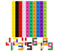 TOGHPUW Lot de 100 cubes de mathématiques - 10 couleurs, fractions et géométrie jouets mathématiques pour enfants