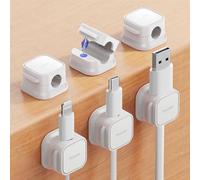 Togii Lot de 6 organiseurs magnétiques pour câble - Support de cordon adhésif pour USB, téléphone, chargeur et fils | Gestion des câbles magnétique pour bureau, voiture, mur, table de chevet