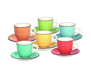 Tognana Art & Pepper, Set de 6 tasses The avec assiette cc250, stoneware, multicolor