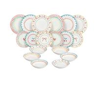 Tognana Cherry Pop, Service de vaisselle pour 6 personnes 18 pièces, porcelaine, multicolore
