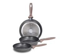 Tognana Class Stone, set de 3 poêles 20/24/28 cm, aluminium, noir