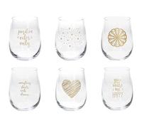 Tognana Dorado Lot de 6 verres 470 verres décorés effet or