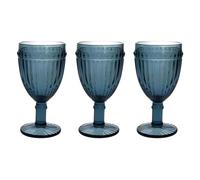 Tognana Dorico Lot de 3 verres à pied en pâte de verre bleu cc 310