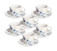 Tognana Florenne, boîte de 6 tasses à café avec soucoupe, en New Bone China, multicolores