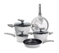 Tognana Grey, batterie de casseroles et poêles 8 pièces, aluminium forgé, gris