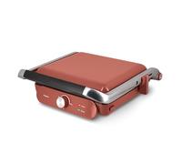 Tognana Iridea, Gril Électrique 2000 W avec plaques antiadhésives amovibles de grande taille, Rouge Pomme