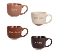 Tognana, Lot de 4 Tasses à café sans soucoupe 100 ml Barista, New Bone China, Multicolore