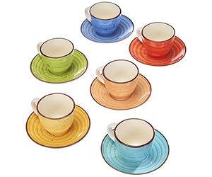 Tognana LS18534M043 tasses à café avec assiette cc90 Art & Pepper, Grès