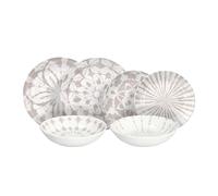 Tognana Mallorca, service de vaisselle 18 pièces pour 6 personnes, porcelaine, beige