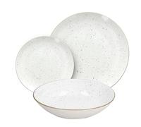 Tognana Pepper Bamboo, Service de vaisselle 18 pièces pour 6 personnes, Porcelaine, Blanc