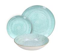 Tognana Pepper Bamboo, Service de vaisselle 18 pièces pour 6 personnes, Porcelaine, Vert