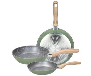 Tognana Sage Stone Lot de 3 poêles 20/24/28 cm Aluminium forgé Vert