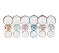 Tognana Sienna, Service de vaisselle pour 6 personnes, 18 pièces, porcelaine, multicolore