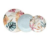 Tognana Tropical Rosè, Service d'assiettes 18 pièces, porcelaine, multicolore