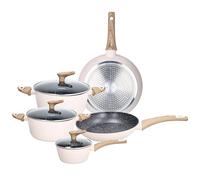 Tognana Vanilla, Batterie de casseroles et poêles 8 pièces, aluminium, beige.