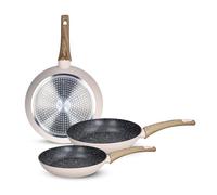 Tognana Vanilla, Set de 3 poêles 20/24/28 cm, aluminium, beige.