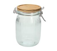 Tognana Vidrio Pot avec couvercle en bambou 1000 cc, verre transparent