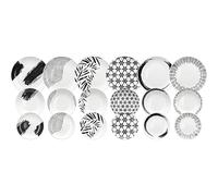 Tognana Zenith Service de vaisselle pour 6 personnes, 18 pièces, porcelaine, blanc